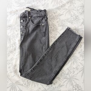 EUC Madewell 10" High Rise Skinny Washed Black Jeans Size 27